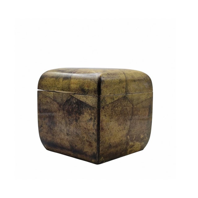 Brown Wood and Lacquered Parchment Storage Box, Italy, 1950s For Sale - Image 8 of 9