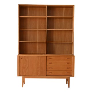 Vintage Scandinavian Oak Bookcase, 1960s For Sale