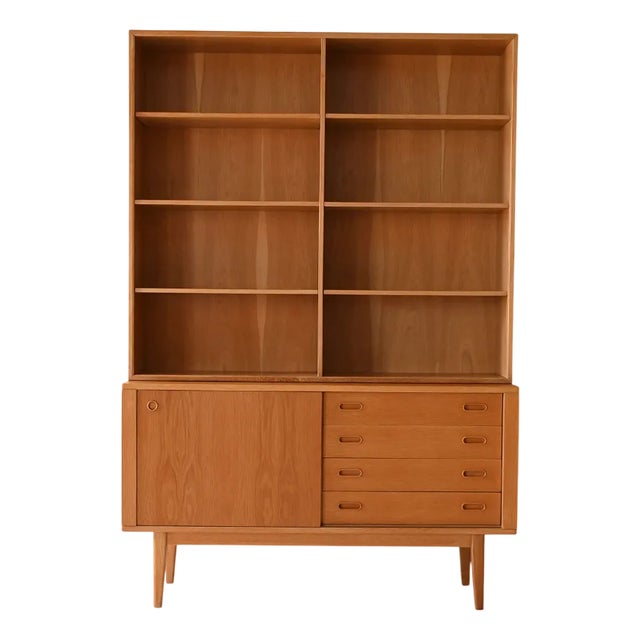 Vintage Scandinavian Oak Bookcase, 1960s For Sale