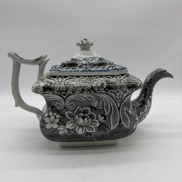 Antique Salopian-Type Black Transferware Teapot, Staffordshire, Circa 1820s For Sale - Image 4 of 18