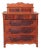 Early 20th-Century Flame Mahogany Empire Step-Back Chest Antique American Dresser With Gallery Back and 6 Drawers For Sale