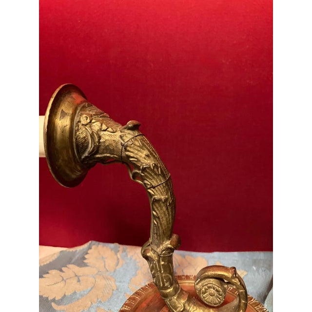 Italian Louis XVI Gilt Bronze Single-Arm Wall Light Sconces, Set of 2 For Sale - Image 6 of 12