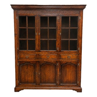Antique Oak Display Cabinet For Sale