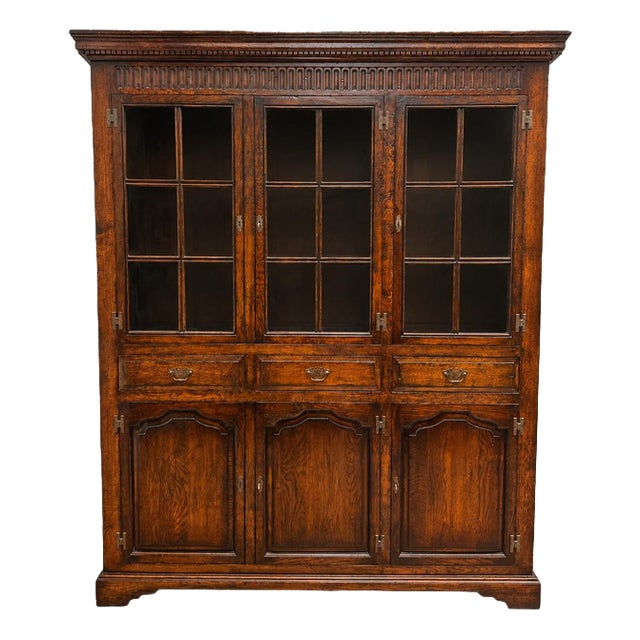 Antique Oak Display Cabinet For Sale