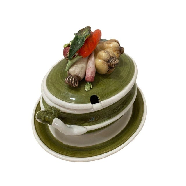Japanese Mid 20th Century Vintage Mid-Century Modern Garden Harvest Arnart 5th Ave Soup Tureen Hand Painted Japan For Sale - Image 3 of 5