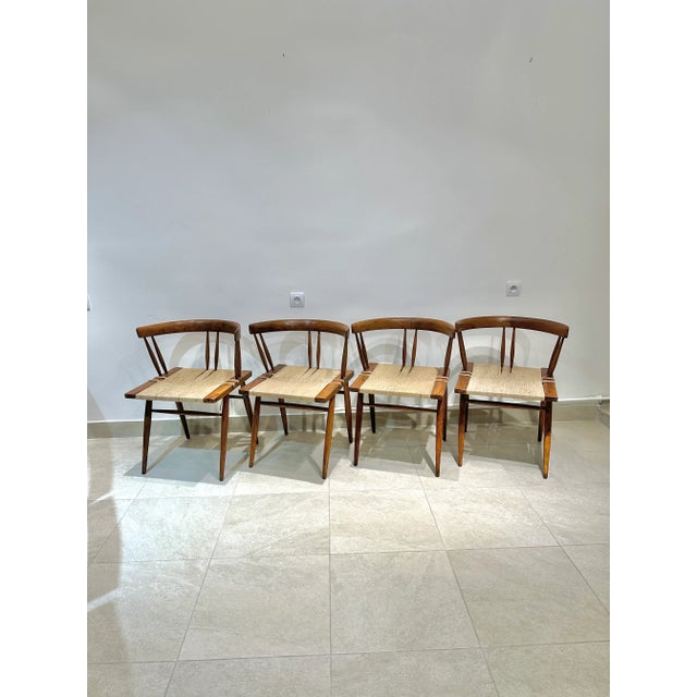 Seagrass Chairs by Georges Nakashima , 1960s, Set of 4 For Sale - Image 10 of 11