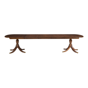 Traditional 12 Foot Double Pedestal Mahogany Dining Table for Seating 14 People Made by AntiquePurveyor