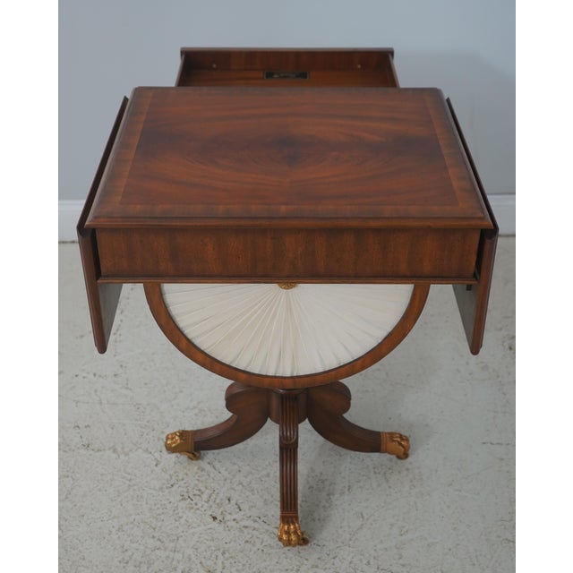 Maitland Smith Mahogany Drop Side Empire Sewing Table For Sale - Image 16 of 18