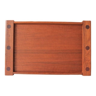Vintage Teakwood Tray B&m Thailand For Sale