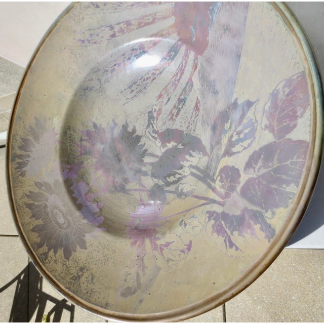 Clément Massier (1844-1917) Massive Luniville Floral Charger 24" Diameter Circa 1890 For Sale - Image 11 of 18
