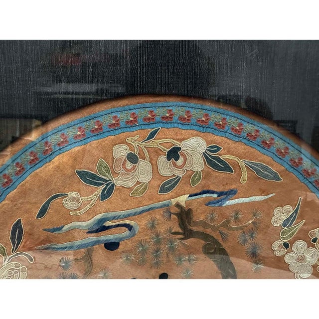 Framed Antique Chinese Qing Dynasty Embroidery 25lp007 For Sale In Los Angeles - Image 6 of 10