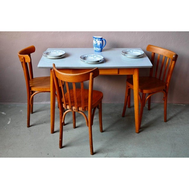 Vintage Formica Table with Compass Legs, 1960s For Sale - Image 17 of 18