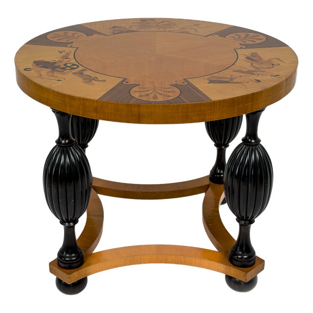 Swedish Grace Marquetry Table by Birger Ekman for Mjölby Intarsia, 1935 For Sale