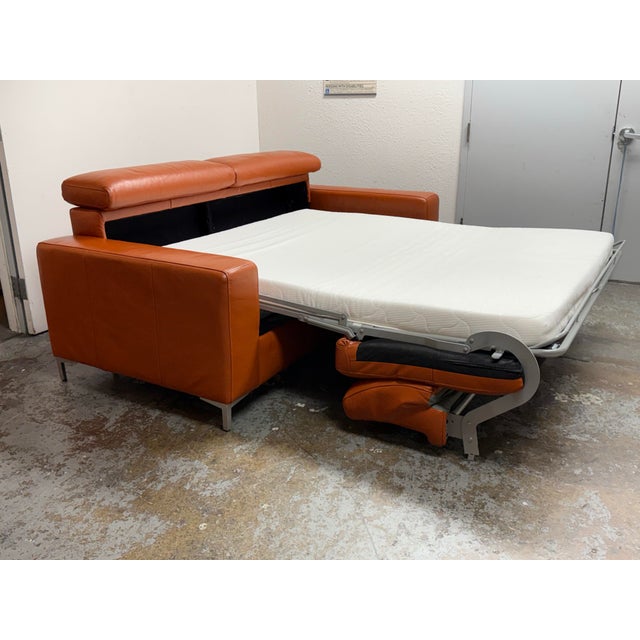 Queen Size Andrew Leather Sleeper Sofa For Sale - Image 12 of 12