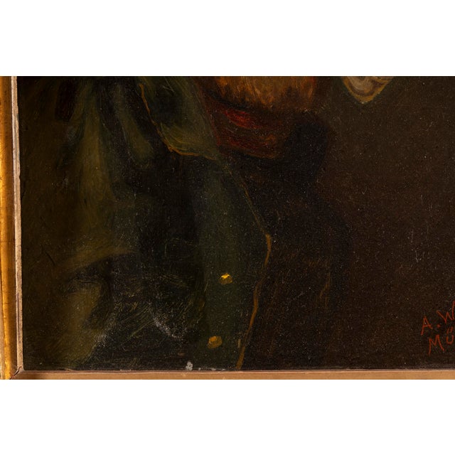 Albert Wagner, Portrait of a Man with Pipe, 1800s, Oil on Panel For Sale - Image 5 of 14