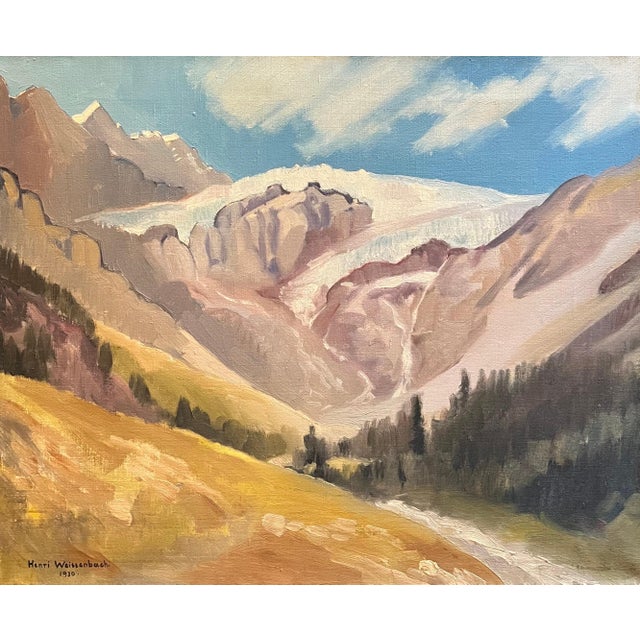 Henri Weissenbach, Mountain Landscape, Oil on Canvas, 1930 For Sale - Image 9 of 9