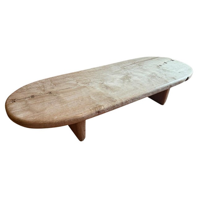 Andrianna Shamaris Mid Century Couture Teak Wood Oval Coffee Table For Sale - Image 15 of 18