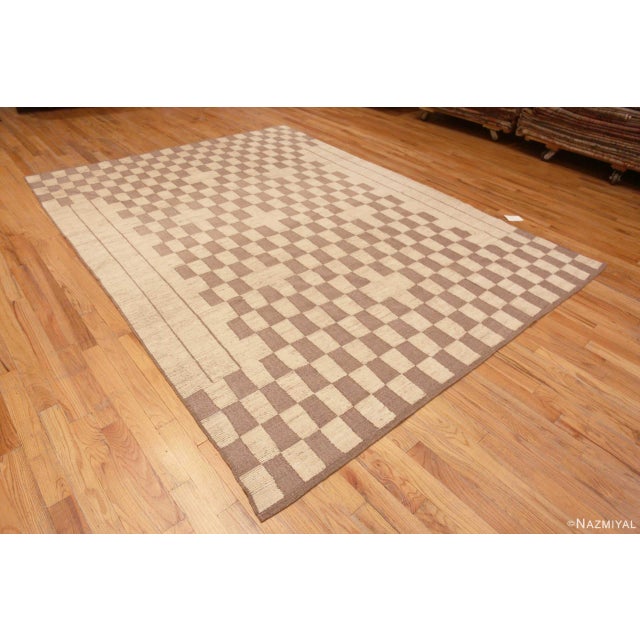 Contemporary Nazmiyal Collection Checkboard Design Modern Area Rug For Sale - Image 3 of 6