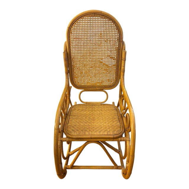 This Vintage Michael Thonet Style Oak Cane Rattan Bentwood Rocking Chair Rocker is a timeless piece of furniture that...