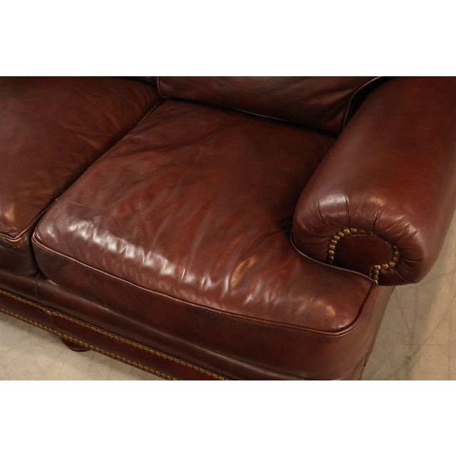 Red Hancock & Moore Traditional Leather Sofa For Sale - Image 8 of 18