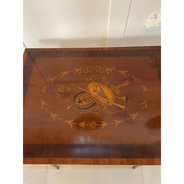 Antique Edwardian Mahogany Inlaid Lamp Table, 1900 For Sale - Image 11 of 13