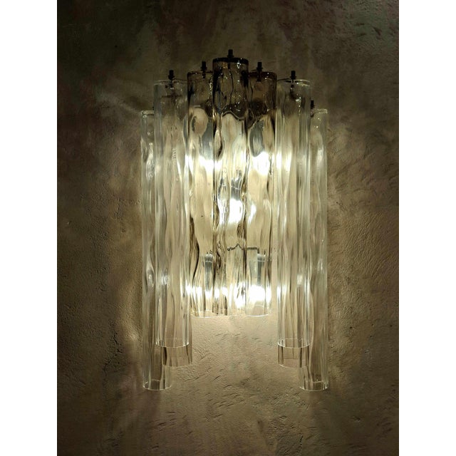 Large Tiered Murano Glass Wall Lights from Made Murano Glass, 1960s, Set of 2 For Sale - Image 4 of 18