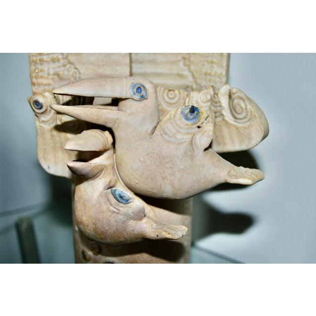 Ceramic Sculptural Vase with Birds by Pierre Koppe, 1978 For Sale - Image 7 of 11