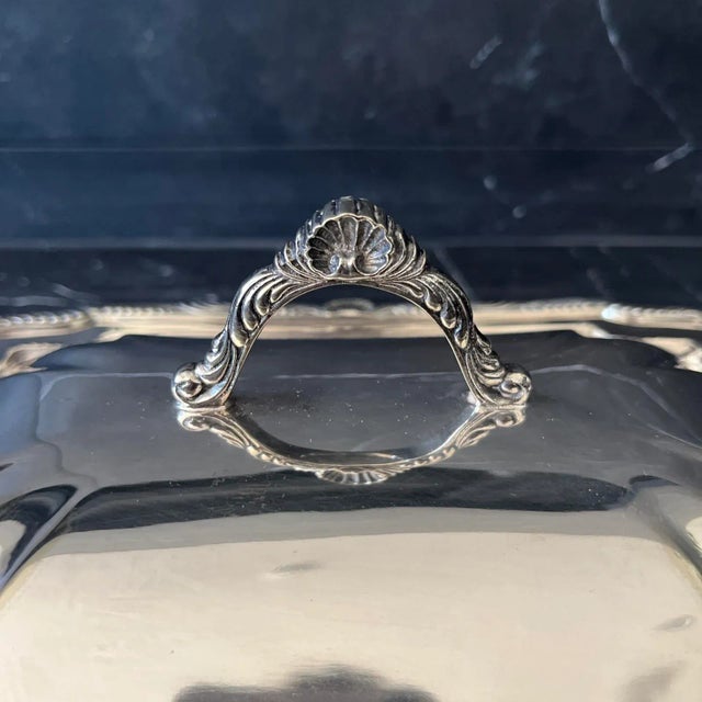 Antique John Round & Sons 3-Piece Covered Vegetable Dish [Sheffield 3025] For Sale In Palm Springs - Image 6 of 13