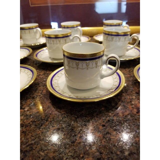 White Collection of Eleven German Porcelain Demitasse Cups and Saucers For Sale - Image 8 of 9