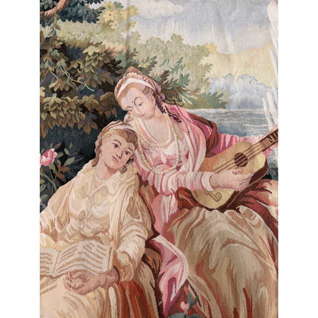 Vintage European Figural Tapestry - Circa 1990s For Sale - Image 4 of 8
