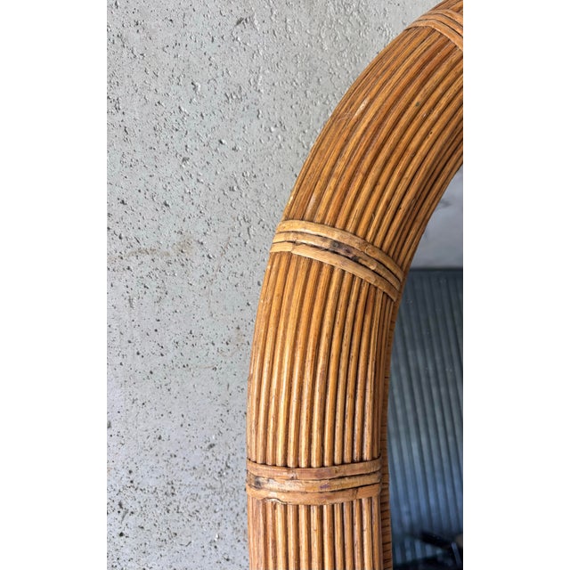 Mid 20th Century Vintage Pencil Reed Arched Wall Mirror in the Style of Vivai Del Sud For Sale - Image 5 of 6
