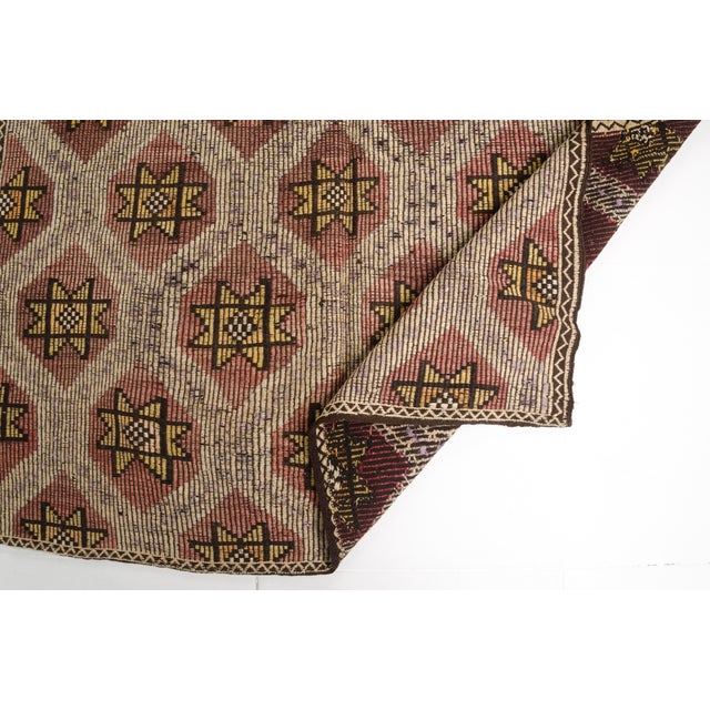 Geometric Oushak Kilim Rug For Sale - Image 4 of 10