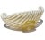 Glass Barovier Toso Murano Vintage Gold Leaf White Trim Italian Art Glass Gondola Footed Bowl For Sale - Image 7 of 8
