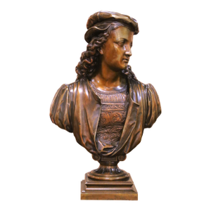 19th Century French Renaissance Revival Bronze Bust by Alexandre Duchoiselle