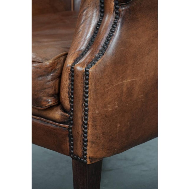 Vintage Sheepskin Club Armchair For Sale - Image 11 of 15