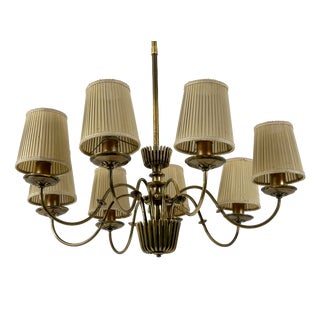 Mid-Century 8-Armed Chandelier from Vereinigte Werkstätten München, Germany, 1950s For Sale