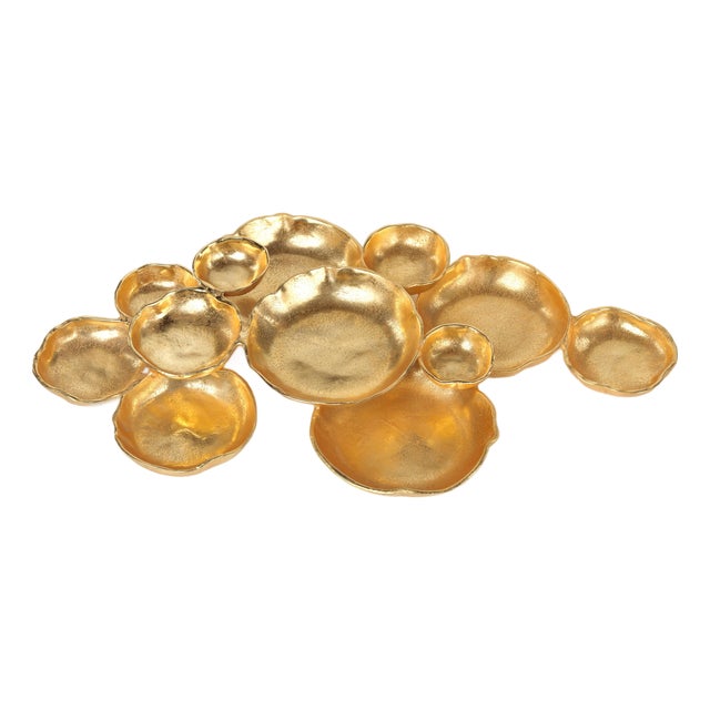 Cluster of Gold Serving Bowls - Round For Sale