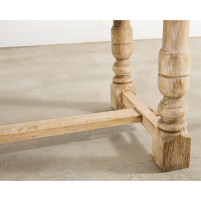 20th Century Country French Bleached Oak Trestle Dining Table For Sale - Image 14 of 18