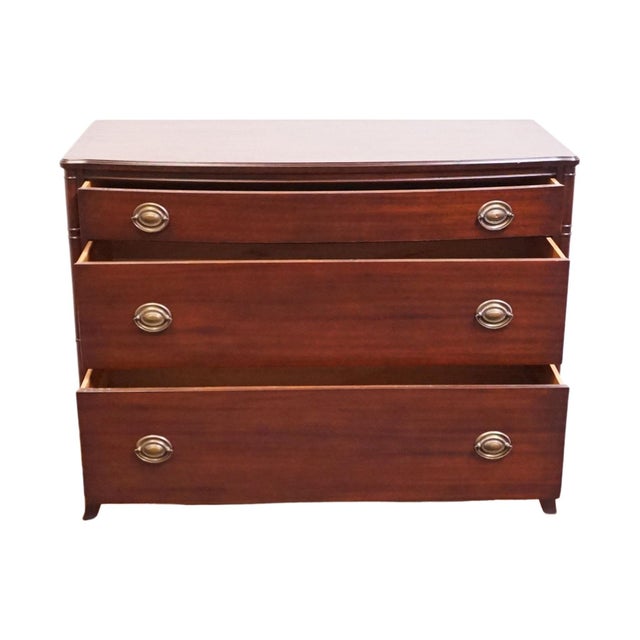 Mid 20th Century Huntley Furniture Solid Mahogany Traditional Duncan Phyfe Style 45" Three Drawer Chest 1830 For Sale - Image 5 of 14