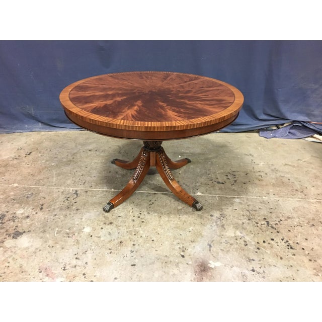Round Mahogany Georgian Style Pedestal Table by Leighton Hall Made-To-Order For Sale - Image 9 of 10