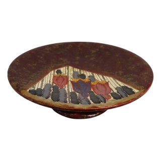 Red and Gold Fruit Bowl by Louis Dage, 1930s For Sale