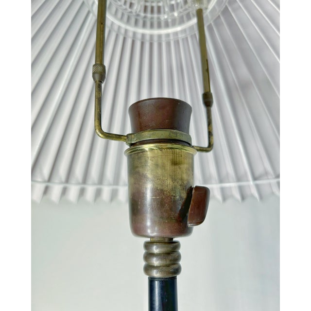 Danish Brass and Teak Tripod Floor Lamps attributed to Svend Aage Holm Sørensen, 1950s, Set of 2 For Sale - Image 4 of 9