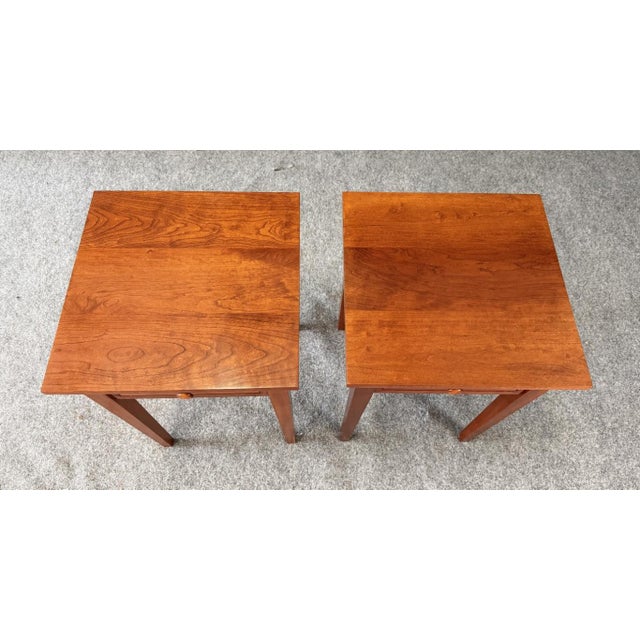 Pair of One-Drawer Cherry Side Tables by the Woodshed For Sale In Raleigh - Image 6 of 14