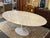 Metal Nj Modern Furniture Saarinen-Style Oval Carrara Marble Tulip Dining Table For Sale - Image 7 of 14