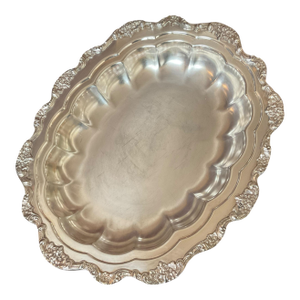 Mid 20th Century Silverplated Butler’s Buffet Server Footed Bowl W Handles