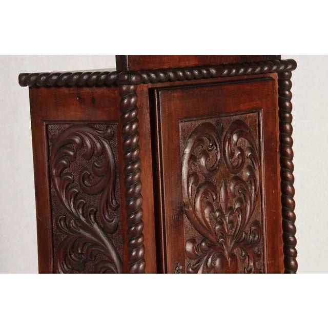 Antique Walnut Wall Cabinet, 1900 For Sale - Image 16 of 18