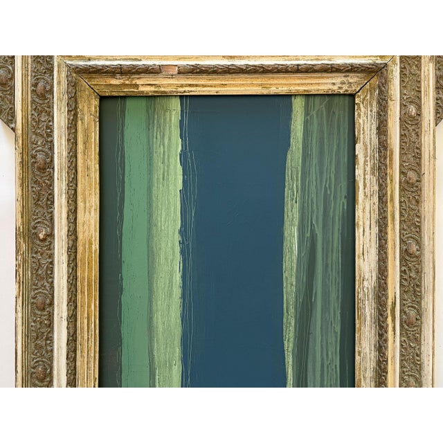 Paint “River Moss" Abstract Art in Antique Frame, Transitional Living Room Art by JTS For Sale - Image 7 of 11