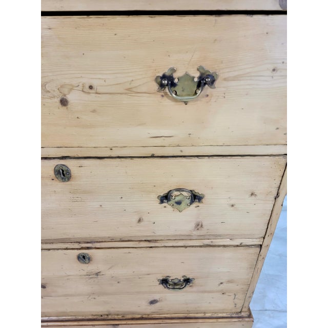 Antique English Pine 3 Drawer Chest of Drawers - Circa 1900 For Sale - Image 10 of 13