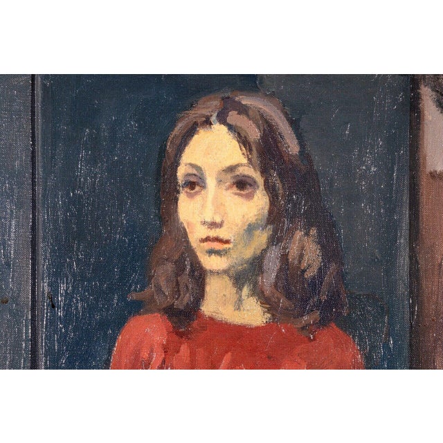 Raphael Soyer Seated Girl Signed Vintage Modern Figurative Original Oil Painting For Sale - Image 9 of 11