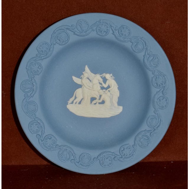 2 Vintage Wedgwood Jasperware Blue W/White Neo-Classic Figural Plates For Sale - Image 11 of 13